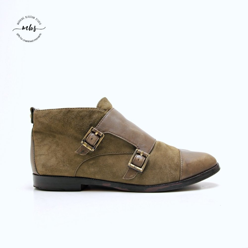 Vince Camino Signature Vi Tallon Double Monk Strap Leather‎ Booties